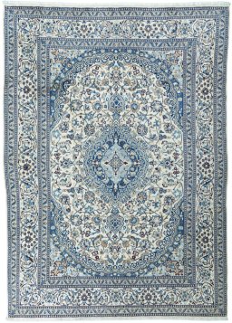 Full view of 2000s Nain rug from Iran / Persia, 340 × 246 cm in Beige tones