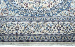 Full view of 2000s Nain rug from Iran / Persia, 340 × 246 cm in Beige tones