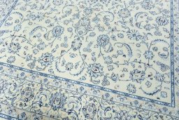 Close-up detail of New Nain rug from Iran / Persia showing Wool weave