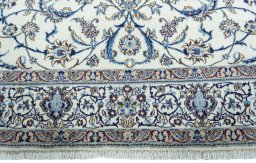 Full view of 2000s Nain rug from Iran / Persia, 343 × 242 cm in Beige tones