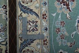 Surface texture of New Nain rug with natural Wool and intricate pattern