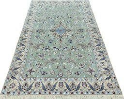 Surface texture of New Nain rug with natural Wool and intricate pattern