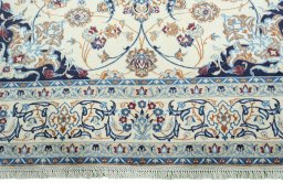 Full view of 2000s Nain rug from Iran / Persia, 305 × 205 cm in Beige tones