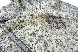 Surface texture of New Nain rug with natural Wool and intricate pattern