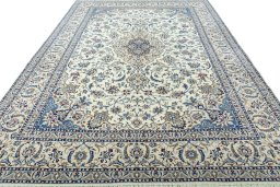 Surface texture of New Nain rug with natural Wool and intricate pattern