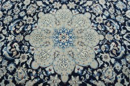 Central medallion detail of 2000s Nain rug from Iran / Persia