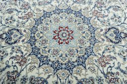 Central medallion detail of 2000s Nain rug from Iran / Persia