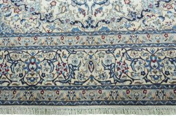 Full view of 2000s Nain rug from Iran / Persia, 340 × 245 cm in Beige tones