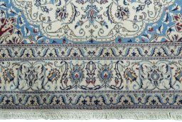 Full view of 1970s Nain rug from Iran / Persia, 201 × 196 cm in Beige tones