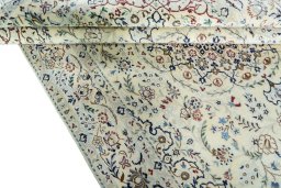 Close-up detail of New Nain rug from Iran / Persia showing Wool weave
