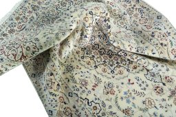 Surface texture of New Nain rug with natural Wool and intricate pattern