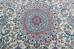 Central medallion detail of New Nain rug from Iran / Persia
