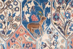 Corner detail of 2004s Nain rug showing border pattern and Wool pile