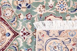 Full view of 1999s Nain rug from Iran / Persia, 240 × 163 cm in Green tones