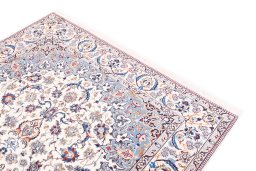 Surface texture of 1988s Nain rug with natural Wool and intricate pattern