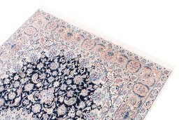 Surface texture of 2005s Nain rug with natural Wool and intricate pattern