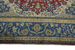 Full view of 2000s Najafabad rug from Iran / Persia, 362 × 262 cm in Red tones