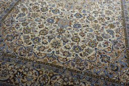 Close-up detail of 2000s Najafabad rug from Iran / Persia showing Wool weave