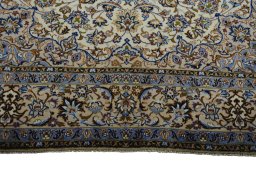 Full view of 2000s Najafabad rug from Iran / Persia, 408 × 300 cm in Beige tones