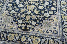 Close-up detail of 2000s Najafabad rug from Iran / Persia showing Wool weave