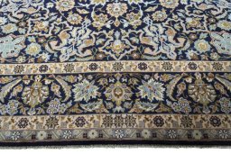 Full view of 2000s Najafabad rug from Iran / Persia, 400 × 297 cm in Blue tones