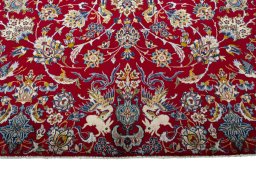 Full view of 2000s Najafabad rug from Iran / Persia, 435 × 318 cm in Red tones