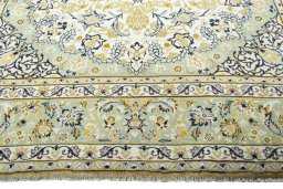 Full view of 2000s Najafabad rug from Iran / Persia, 415 × 296 cm in Beige tones