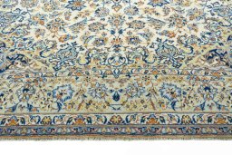 Full view of 2000s Najafabad rug from Iran / Persia, 380 × 300 cm in Beige tones
