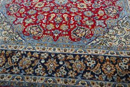Close-up detail of 2000s Najafabad rug from Iran / Persia showing Wool weave