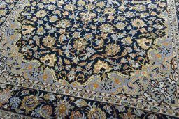 Close-up detail of 2000s Najafabad rug from Iran / Persia showing Wool weave
