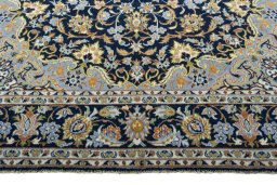 Full view of 2000s Najafabad rug from Iran / Persia, 344 × 237 cm in Blue tones