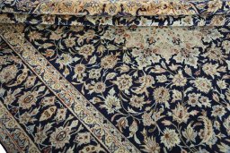 Close-up detail of 2000s Najafabad rug from Iran / Persia showing Wool weave