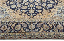 Full view of 2000s Najafabad rug from Iran / Persia, 401 × 295 cm in Blue tones