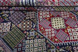 Close-up detail of Unknown Najafabad rug from Iran / Persia showing Wool weave