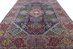 Surface texture of Unknown Najafabad rug with natural Wool and intricate pattern