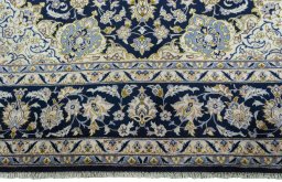 Full view of New Najafabad rug from Iran / Persia, 428 × 300 cm in Blue tones