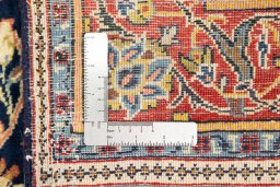 Full view of New Sarough rug from Iran / Persia, 230 × 127 cm in Dark blue tones