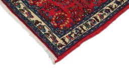 Surface texture of 1960s Sarough rug with natural Wool and intricate pattern