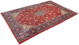 Full view of 1960s Sarough rug from Iran / Persia, 330 × 220 cm in Red tones