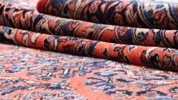 Full view of 1910s Sarough rug from Iran / Persia, 350 × 270 cm in Red tones