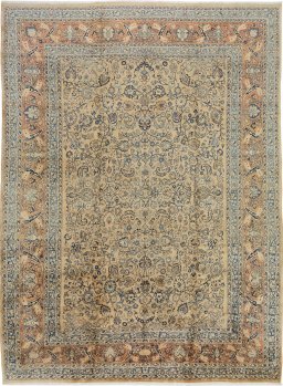 Full view of 1940s Sarough rug from Iran / Persia, 462 × 343 cm in Terracotta tones