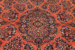 Full view of 1990s Sarough rug from Iran / Persia, 275 × 207 cm in Terracotta tones