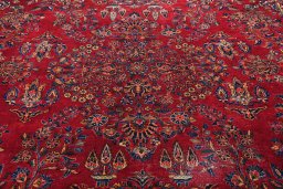 Surface texture of 1930s Sarough rug with natural Cork and intricate pattern