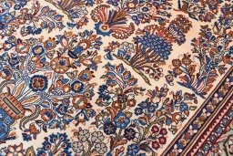 Full view of 2000s Sarough rug from Iran / Persia, 205 × 131 cm in Beige tones