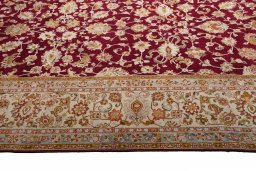 Surface texture of 1950s Sarough rug with natural Wool and intricate pattern