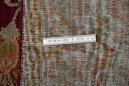 Full view of 1950s Sarough rug from Iran / Persia, 405 × 316 cm in Red tones