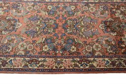 Close-up detail of New Sarough rug from Iran / Persia showing Wool weave