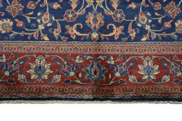 Full view of 1970s Sarough rug from Iran / Persia, 315 × 215 cm in Blue tones