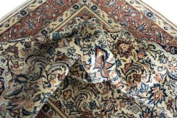 Surface texture of New Sarough rug with natural Wool and intricate pattern