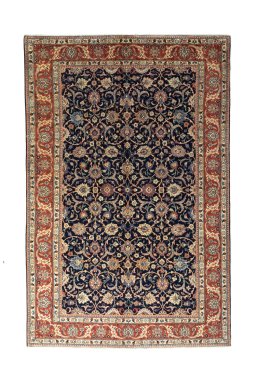 Full view of New Sarough rug from Iran / Persia, 303 × 198 cm in Blue tones